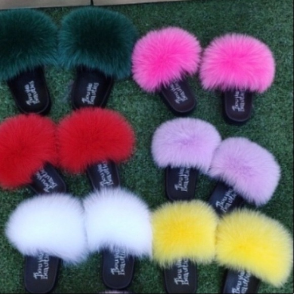 100% REAL FUR SLIPPER SLIDES - Picture 5 of 7